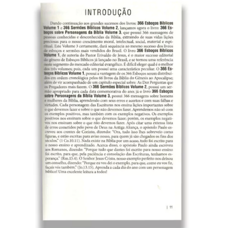 Livro 366 Esboços Sobre Personagens Da Bíblia Volume 3 - Erivaldo De Jesus