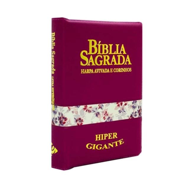 Bíblia Sagrada Letra Hipergigante RC Harpa E Corinhos Zíper Preta - Livraria Zion