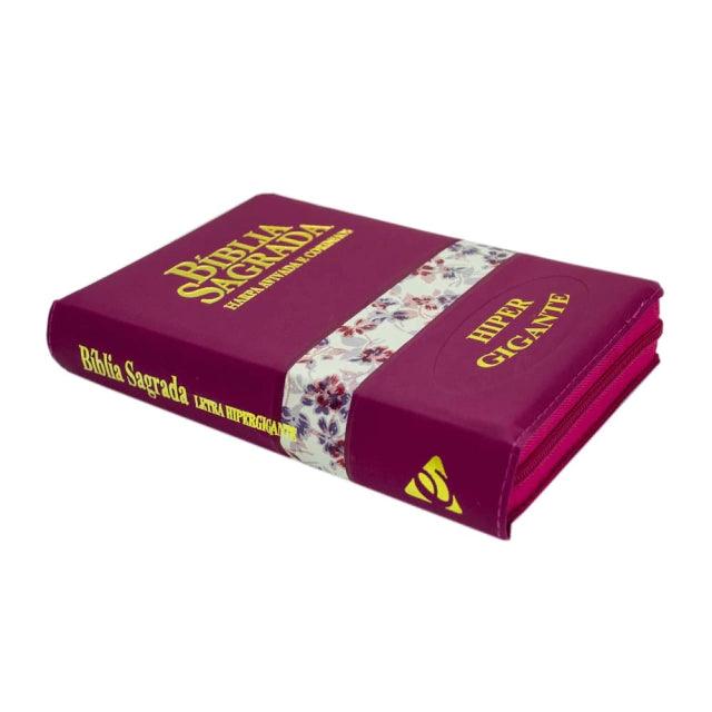 Bíblia Sagrada Letra Hipergigante RC Harpa E Corinhos Zíper Preta - Livraria Zion
