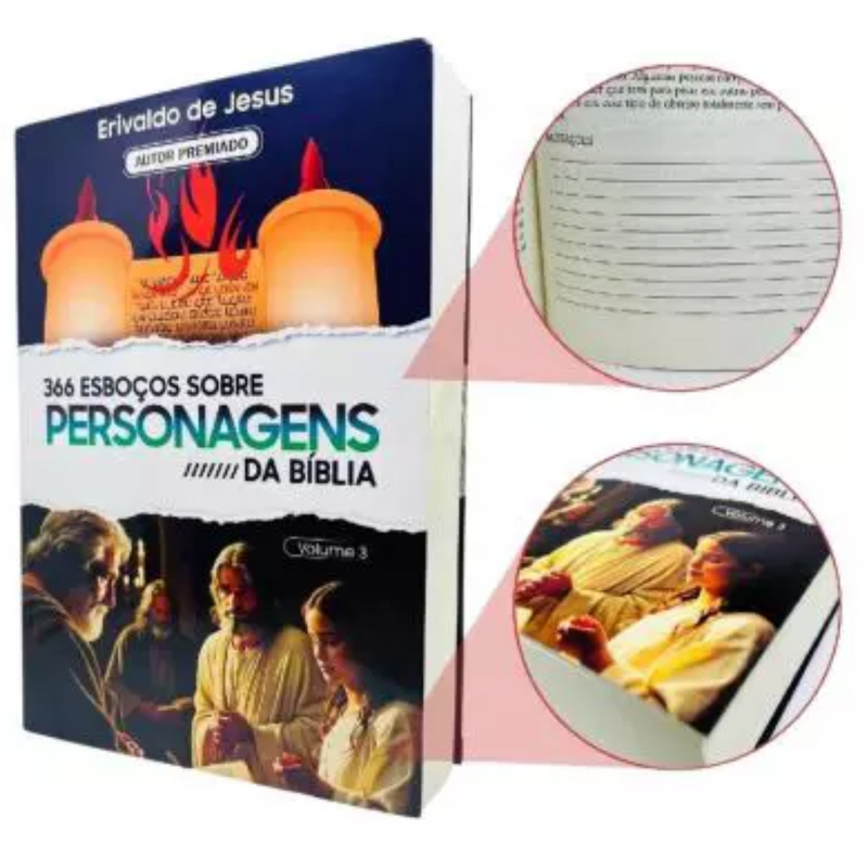 Livro 366 Esboços Sobre Personagens Da Bíblia Volume 3 - Erivaldo De Jesus