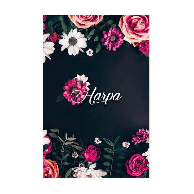 Harpa Letra Gigante Capa Brochura Floral Pink - Livraria Zion